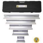 Set 5 gletiere profesionale din oțel inoxidabil (0.3 mm) cu suport din aluminiu industrial și tijă telescopică extensibilă 205 cm