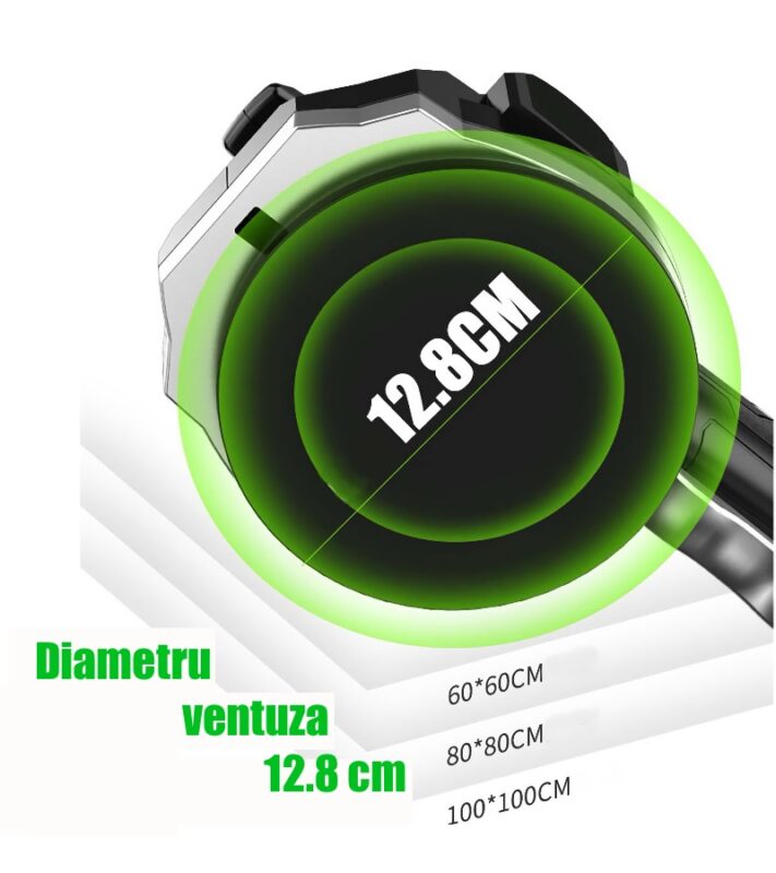 Ventuza vibratoare, diametru ventuza