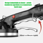 Ventuză vibratoare profesională 12V cu acumulatori – nivelare plăci mari, aderență 50 kg - imagine 2