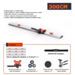 Sistem profesional de tăiere plăci mari (Slim Slab) – 3m, ghidaj aluminiu cu 9 ventuze și 3 role de tăiere - imagine 4