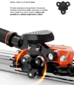 Sistem profesional de tăiere plăci mari (Slim Slab) – 3m, ghidaj aluminiu cu 9 ventuze și 3 role de tăiere - imagine 5